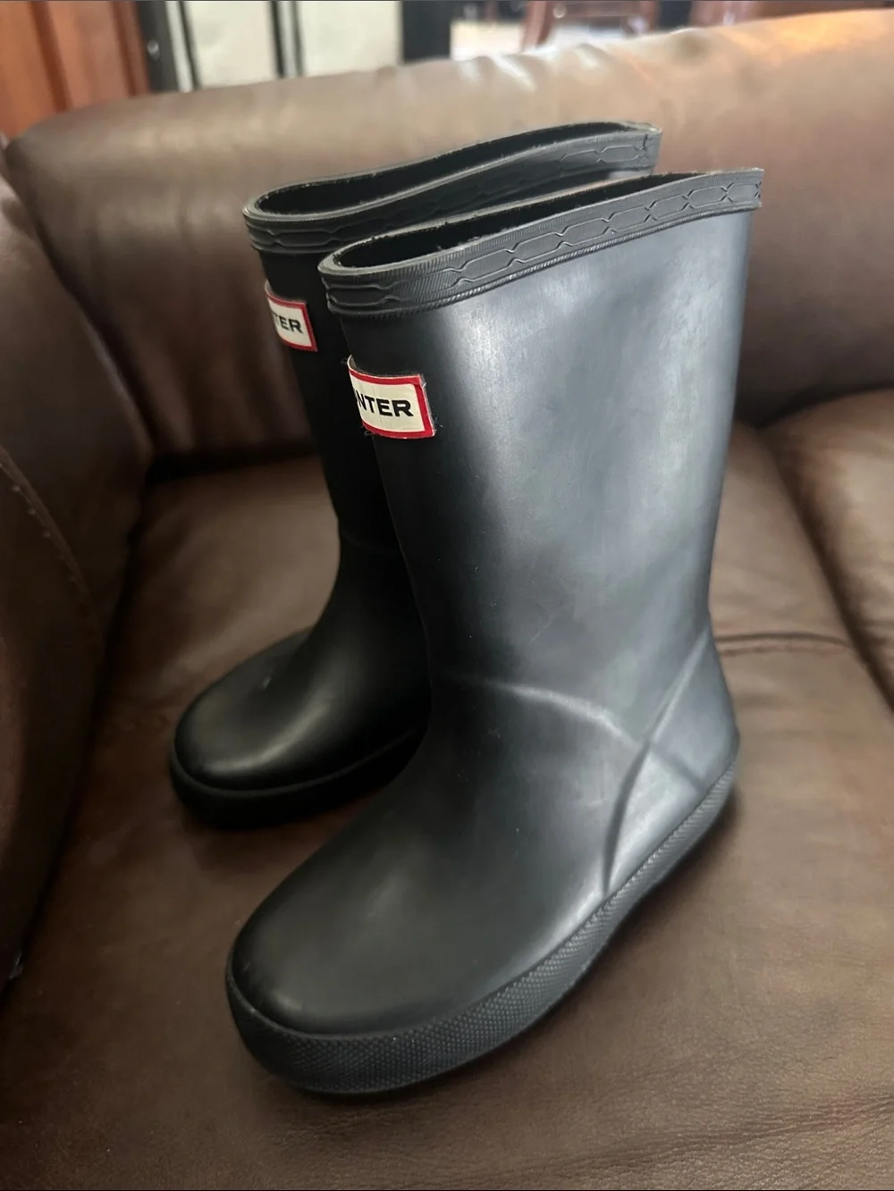 Hunter Black Kids Short Wellington Boots